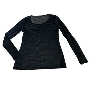 3/$15 TRICOTTO black mesh top